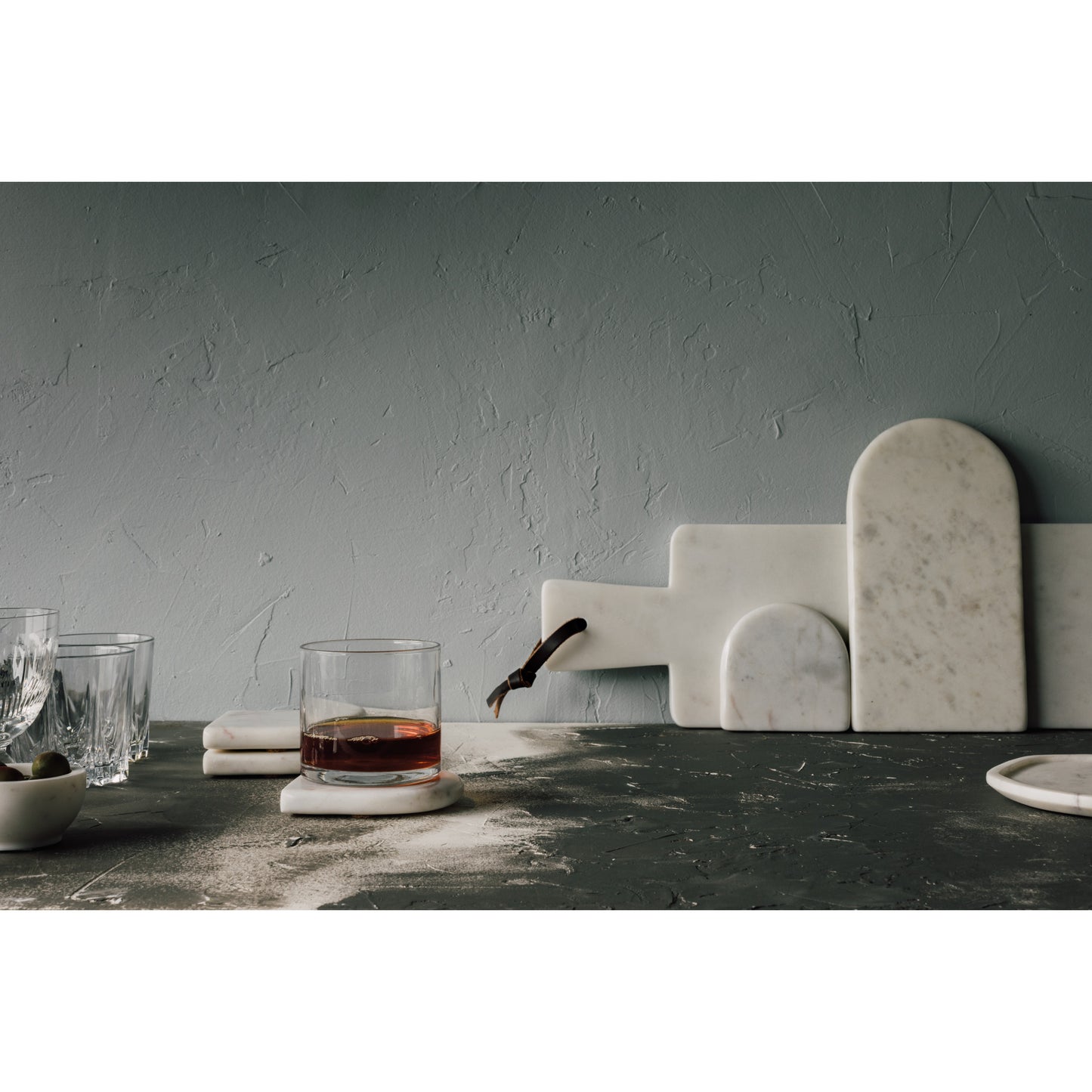 White Marble Arch Serving Board