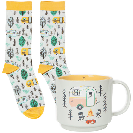 Happy Camper Mug & Socks Set of 2