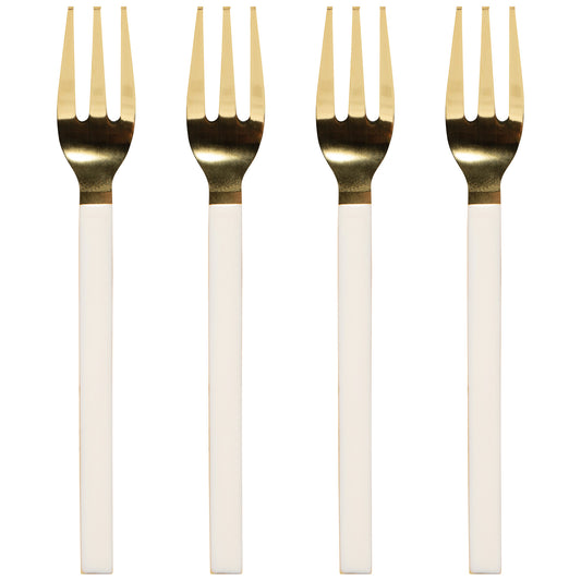 Dessert Forks Set of 4 - Ivory-Gold