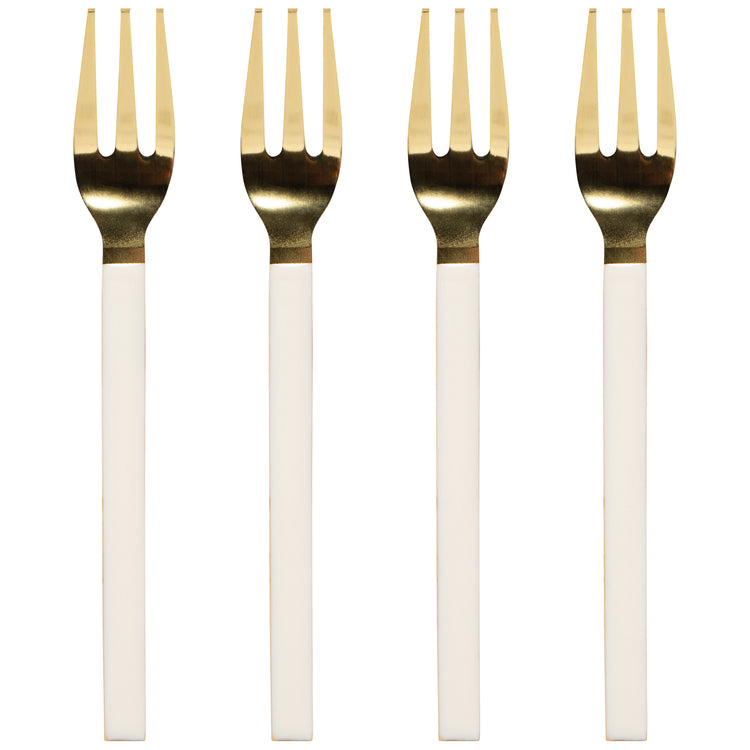 Dessert Forks Set of 4 - Ivory-Gold