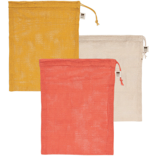 Le Marche Coral Mesh Produce Bags Set of 3