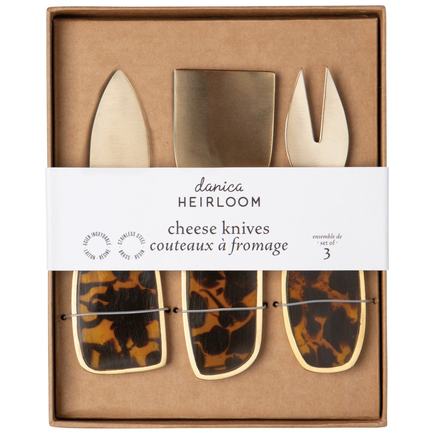 Tortoiseshell Cheese Knives Set of 3