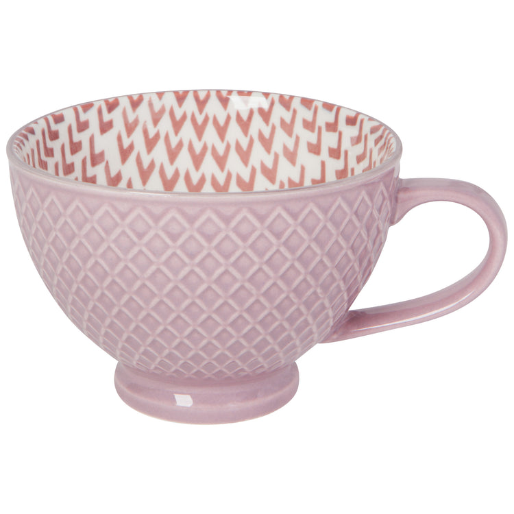 Mauve Stamped Latte Mug