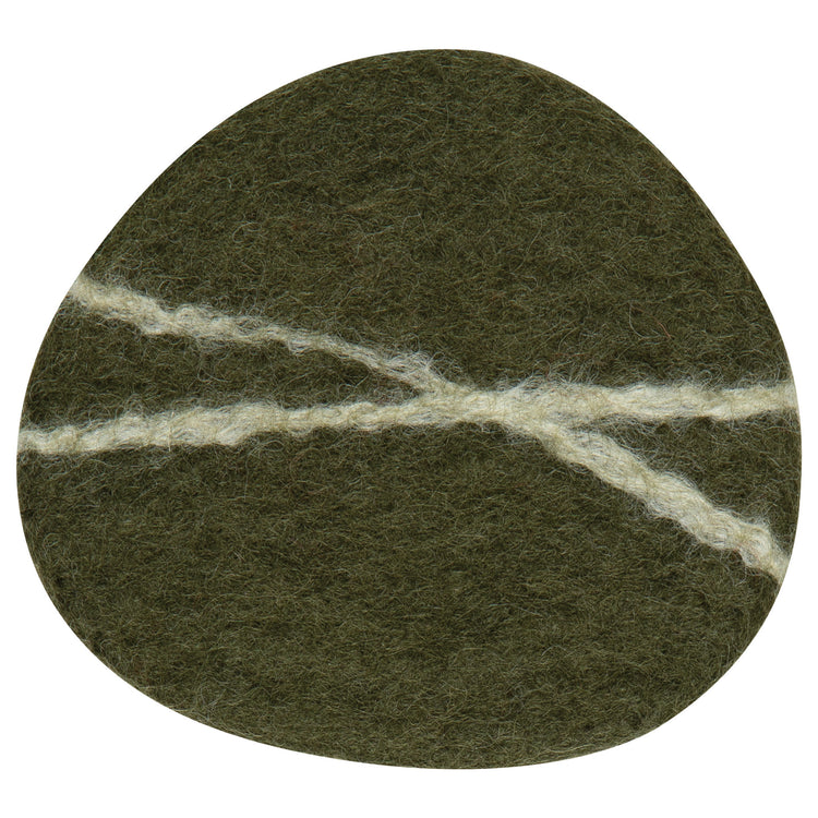 Striato Felt Coaster Set of 4 - Olive Branch