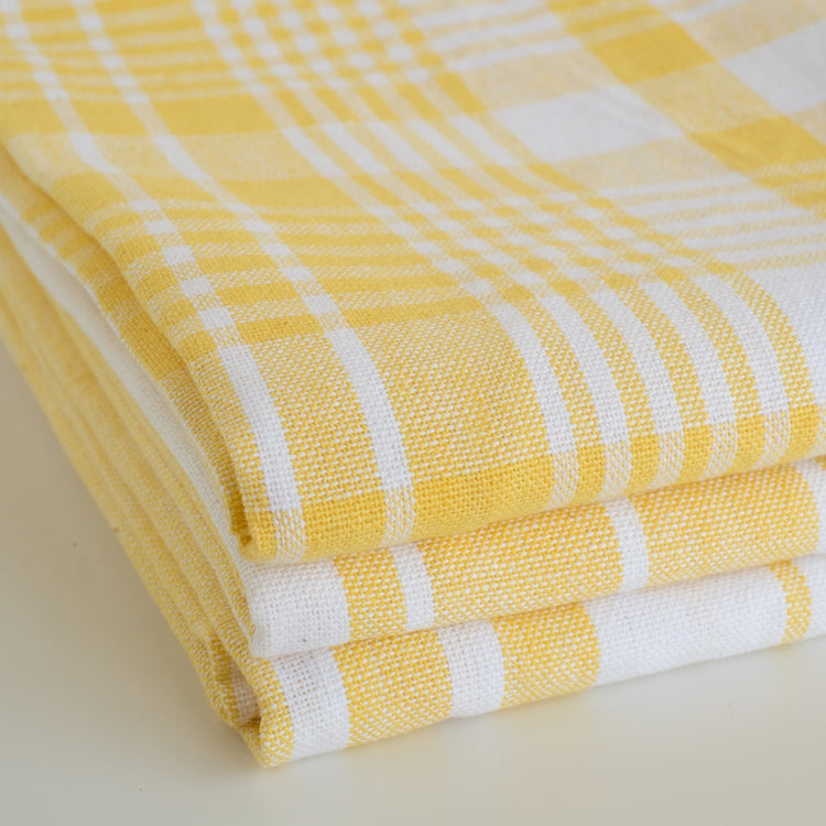Lemon Yellow Jumbo Dishtowels Set of 3