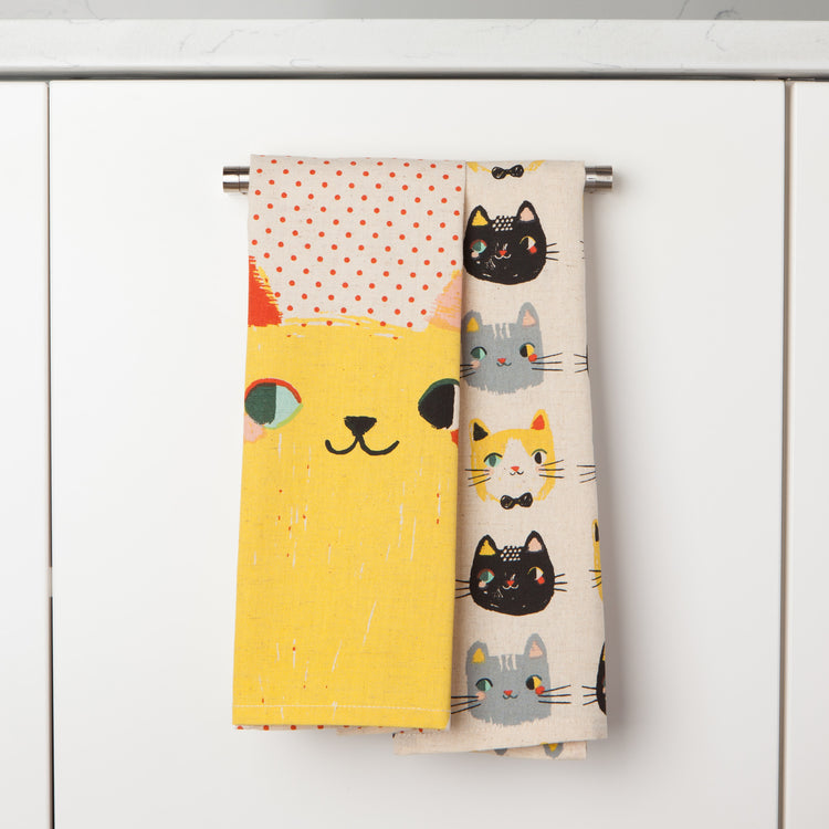 Meow Meow Dishtowels Set of 2