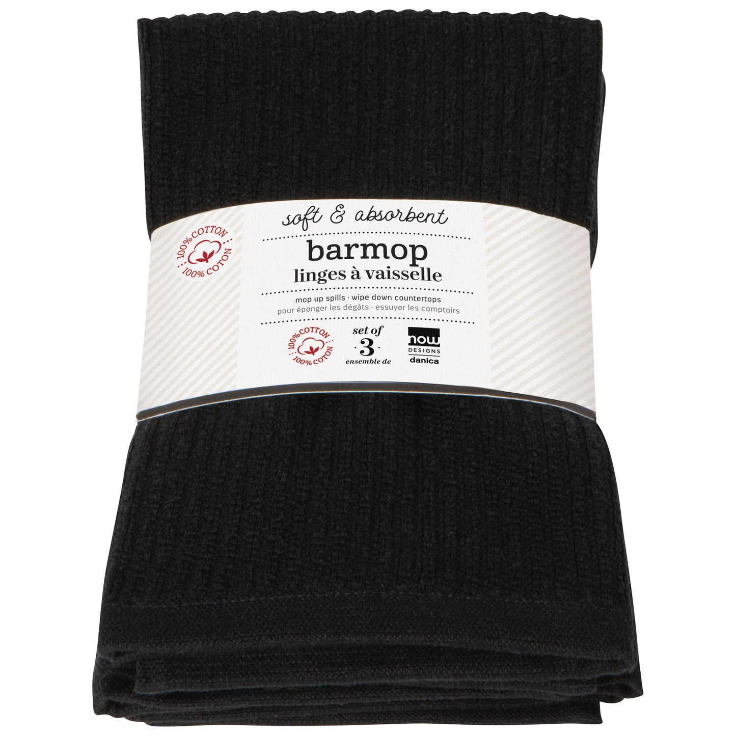 Utility Barmops Large Black Set of 3