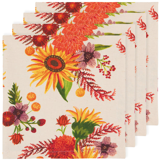 Sunflower Splendor Printed Napkins Set of 4