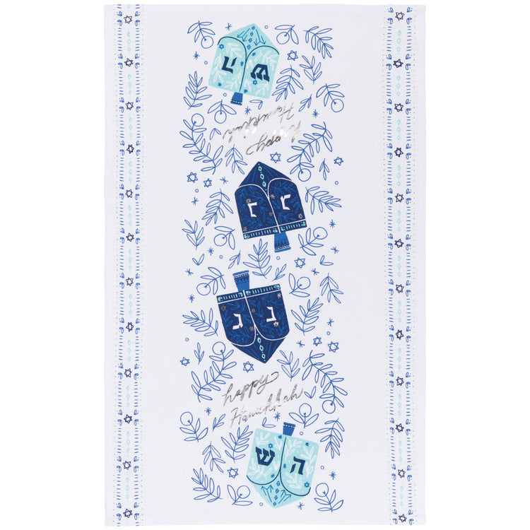 Dreidels Hanukkah Dishtowel