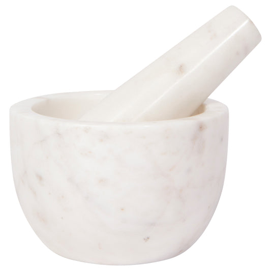 White Marble Mortar and Pestle Large
