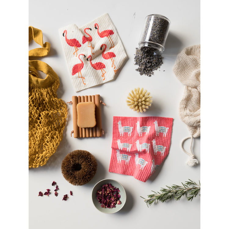 Flamingos Swedish Dishcloth