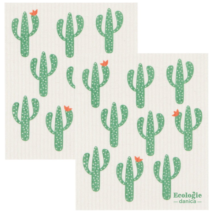 Cacti Swedish Dishcloth Set of 2