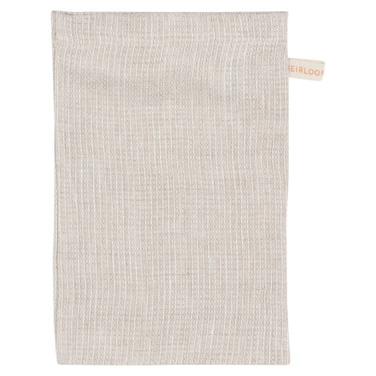 Amber And Natural Linen Bath Mitts Set of 3