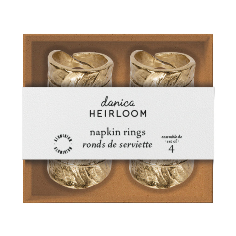 Leaf Metal Napkin Rings Set of 4