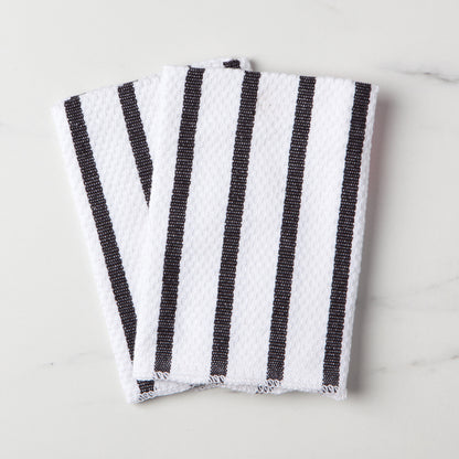 Basketweave Black Dishcloths Set of 2