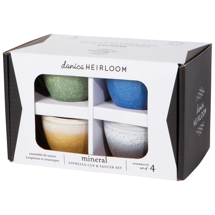 Mineral Espresso Cups and Saucers Set of 4