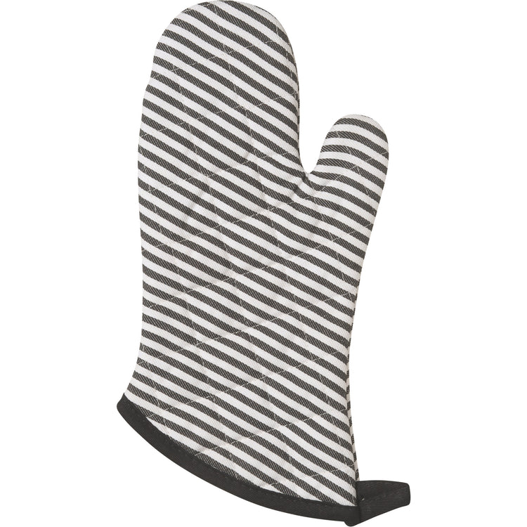 Superior Black Narrow Stripe Oven Mitt
