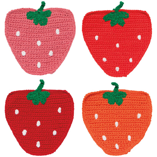 Berry Sweet Crochet Coasters Set of 4 Assorted