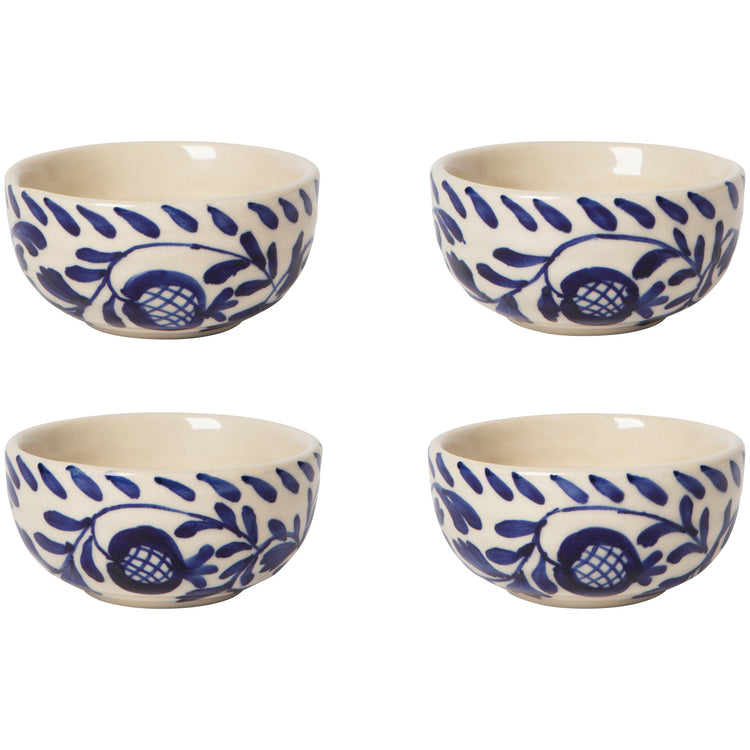 Nila Blue Hand Painted Pinch Bowls Set of 4