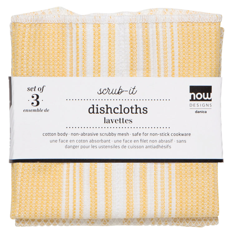 Scrub-It Lemon Yellow Dishcloths Set of 3