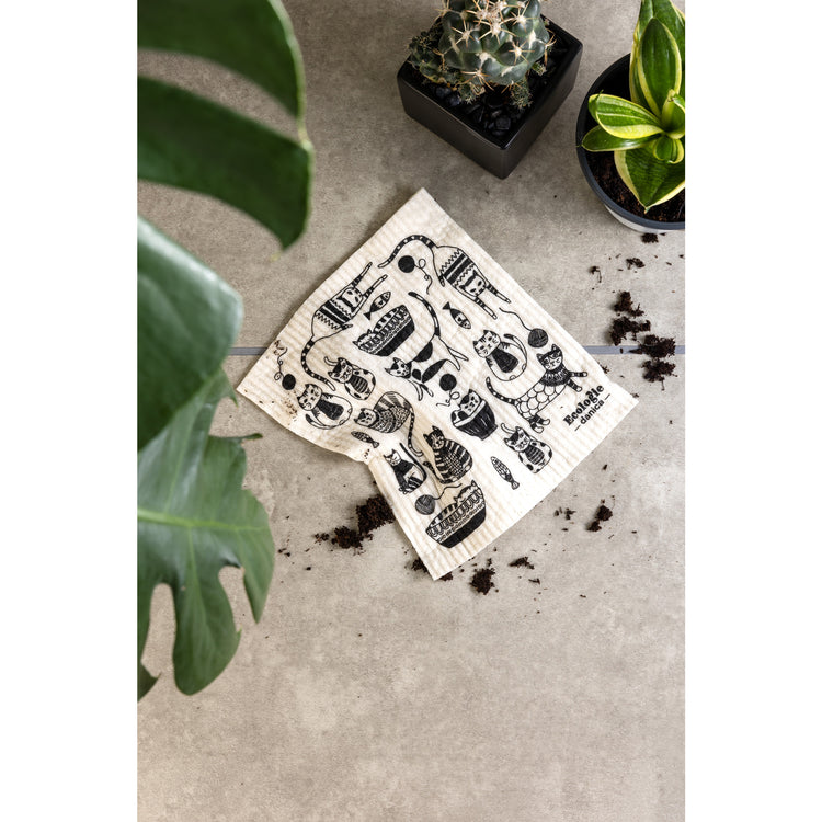 Purr Party Swedish Dishcloth