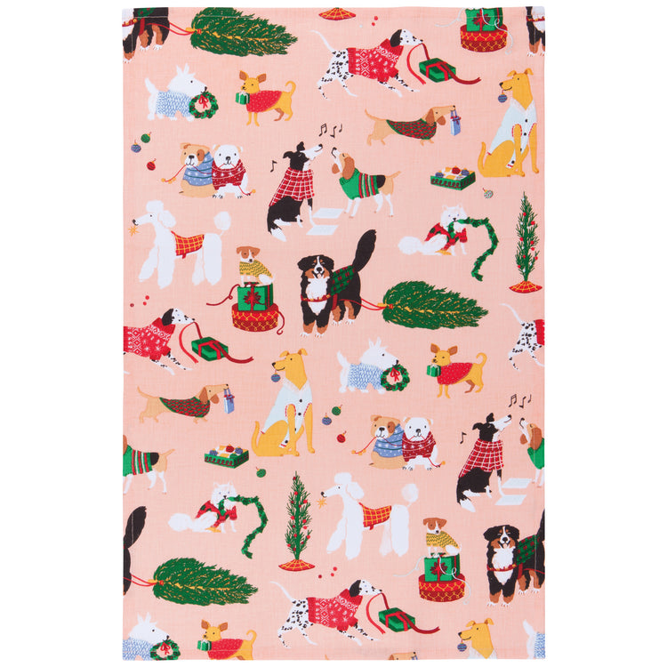 Holiday Hounds Cotton Dishtowels Set of 2