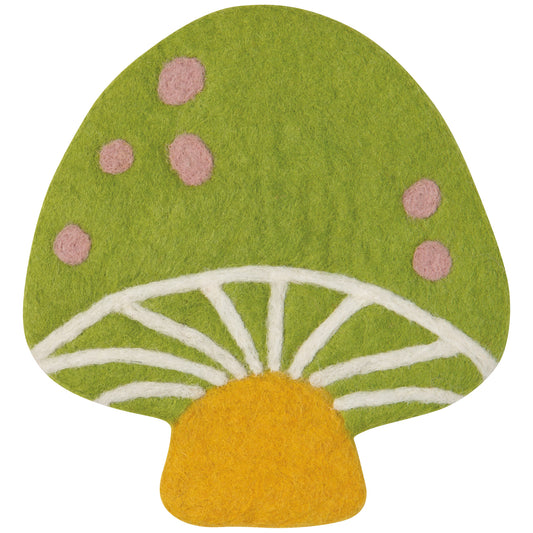 Mushroom Gems Felt Wool Trivet