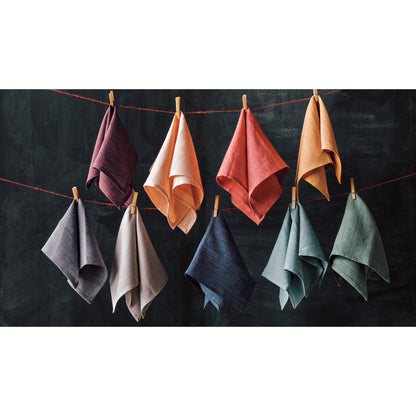 Clay Pinstripe Linen Napkins Set of 4