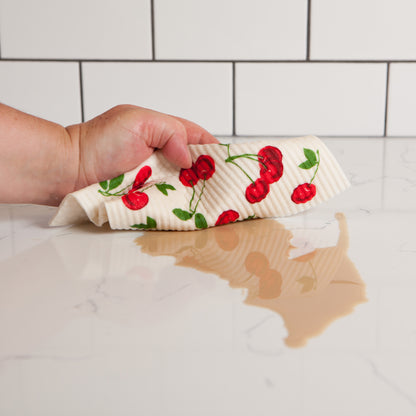 Cherries Swedish Dishcloth