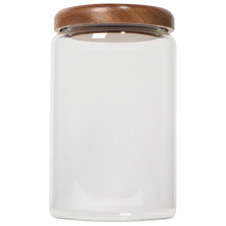 Acaica Wood Medium Glass Jar