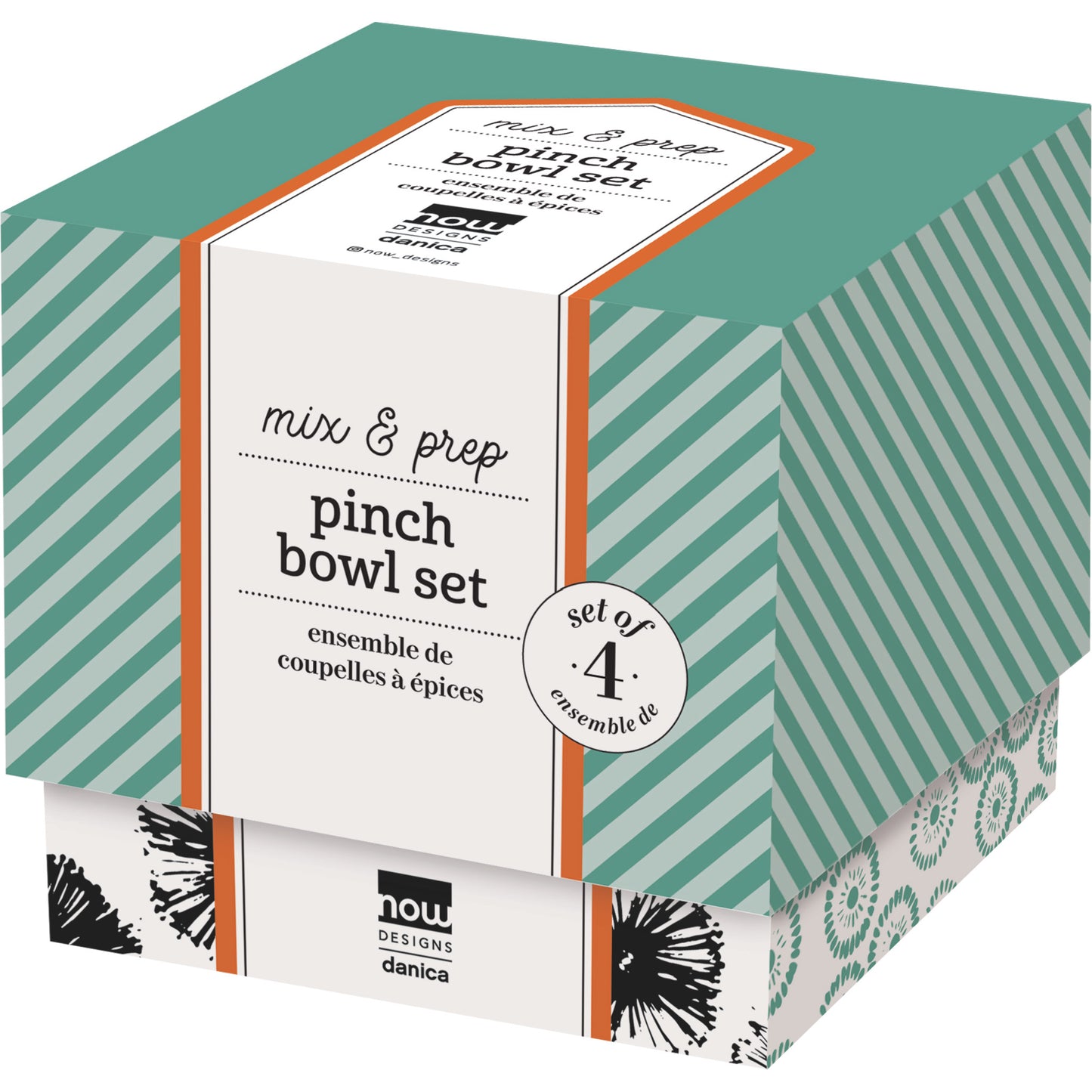 Mix and Prep Stamped Square Pinch Bowls Set of 4