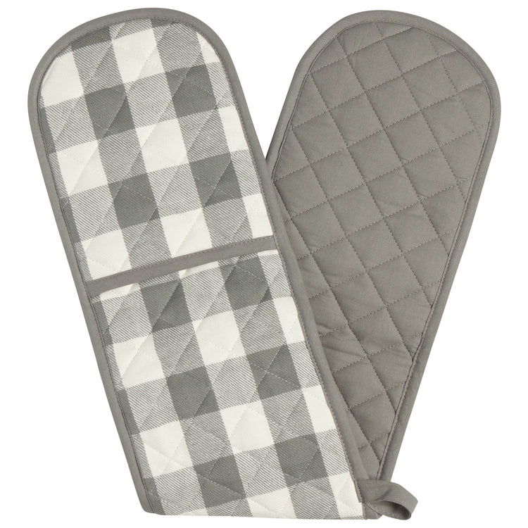 London Gray Check Double Oven Mitt