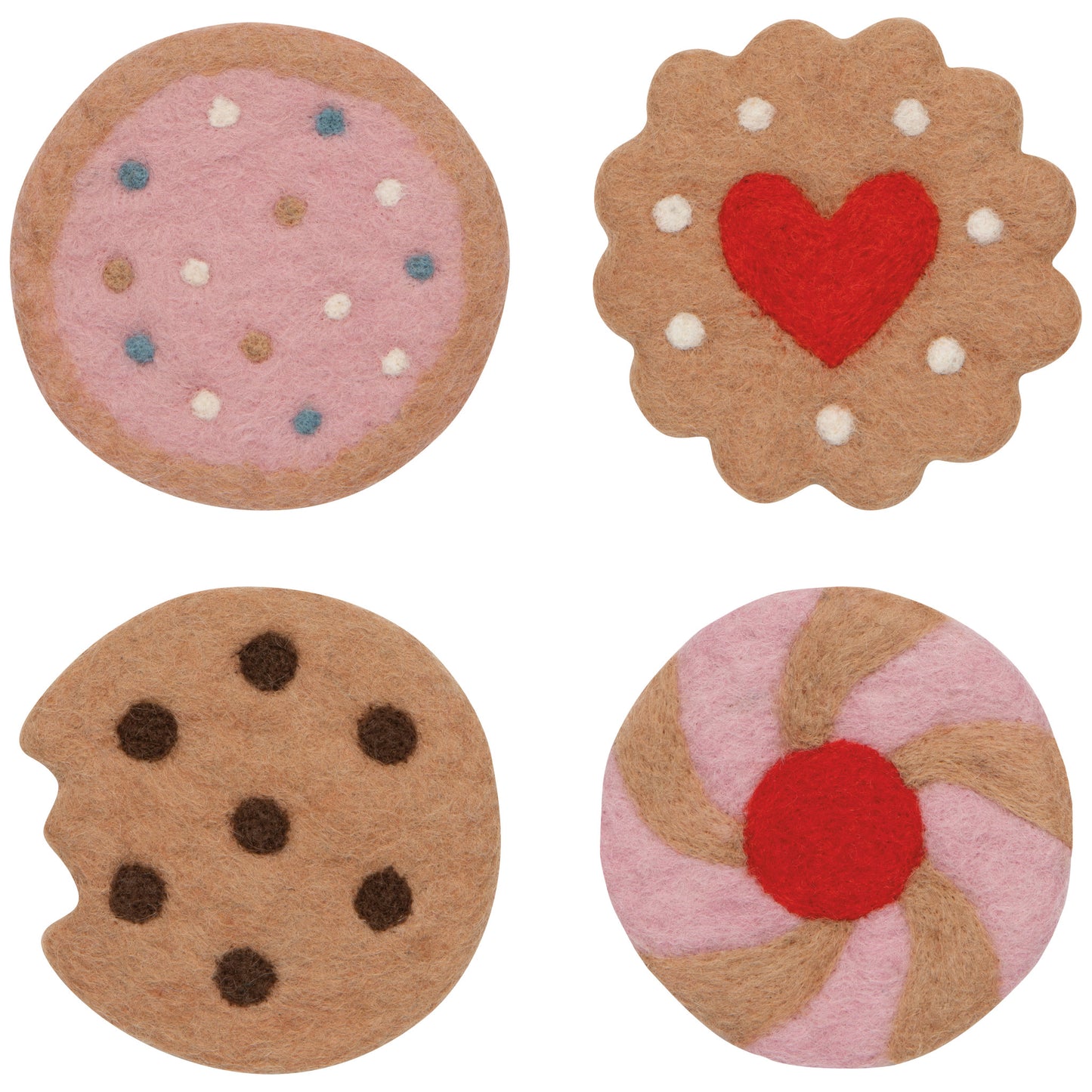 Cookies Felt Coasters Set of 4 Assorted
