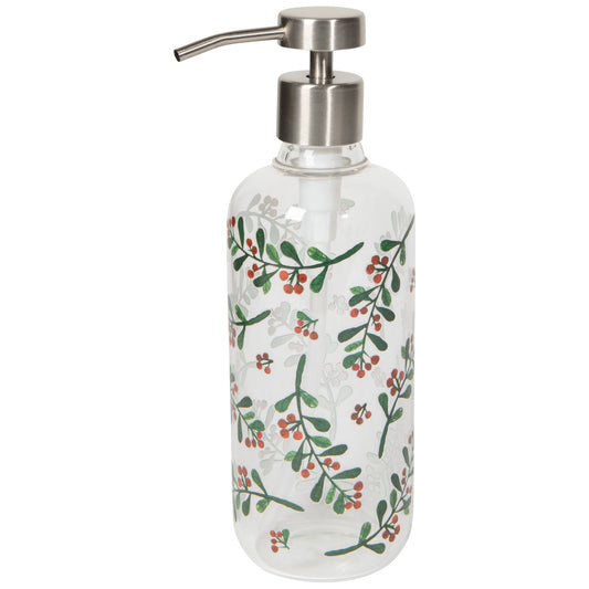 Winterberry Christmas Glass Soap Pump