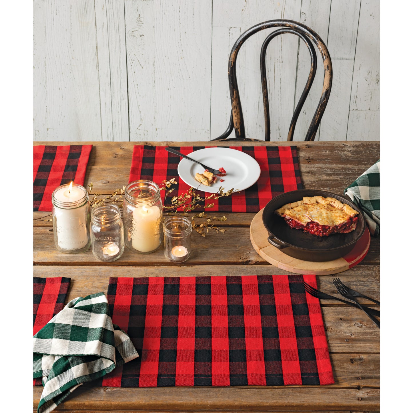 Second Spin Red Buffalo Check Placemats Set of 4