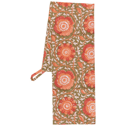 Zinnia Block Print Dishtowel