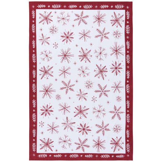 Snowflakes Printed Cotton Dishtowel