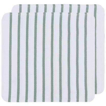 Basketweave Elm Green Dishcloths Set of 2