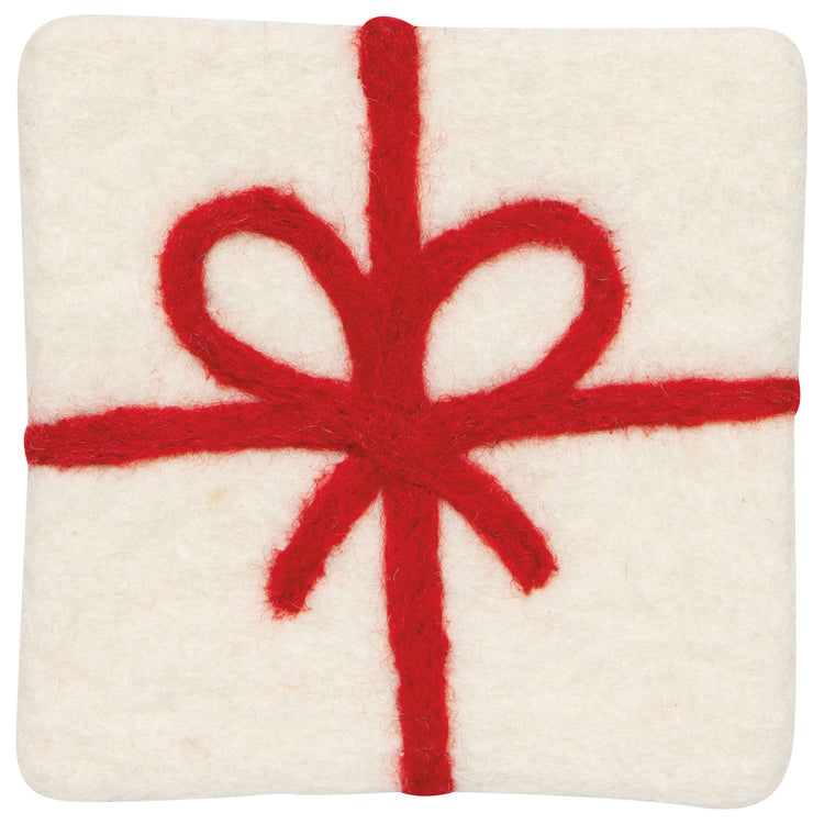 Presents Christmas Felt Wool Coaster Set of 4