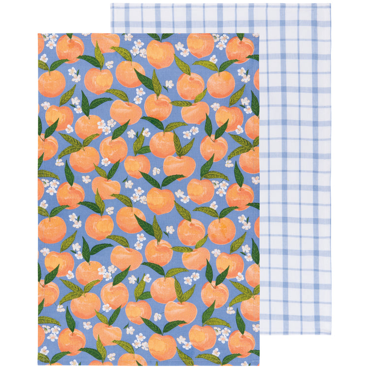 Peaches Printed Dishtowels Set of 2