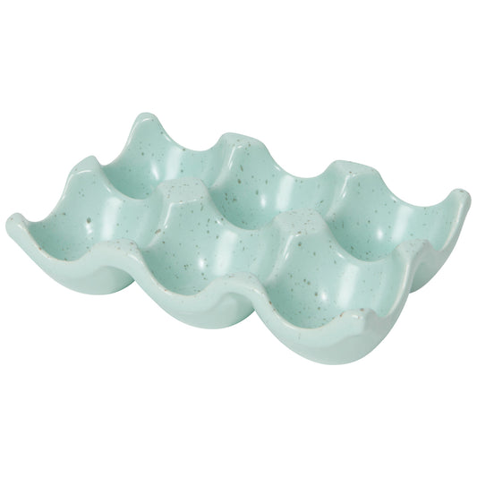 Robin's Egg Speckle Ceramic Egg Crate