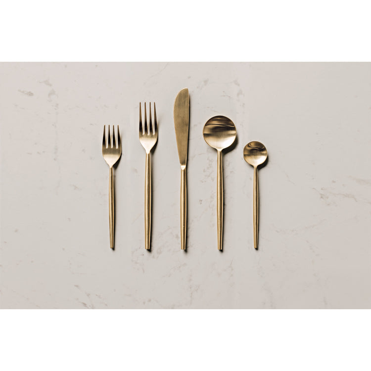Matte Gold Taper Flatware Set of 5