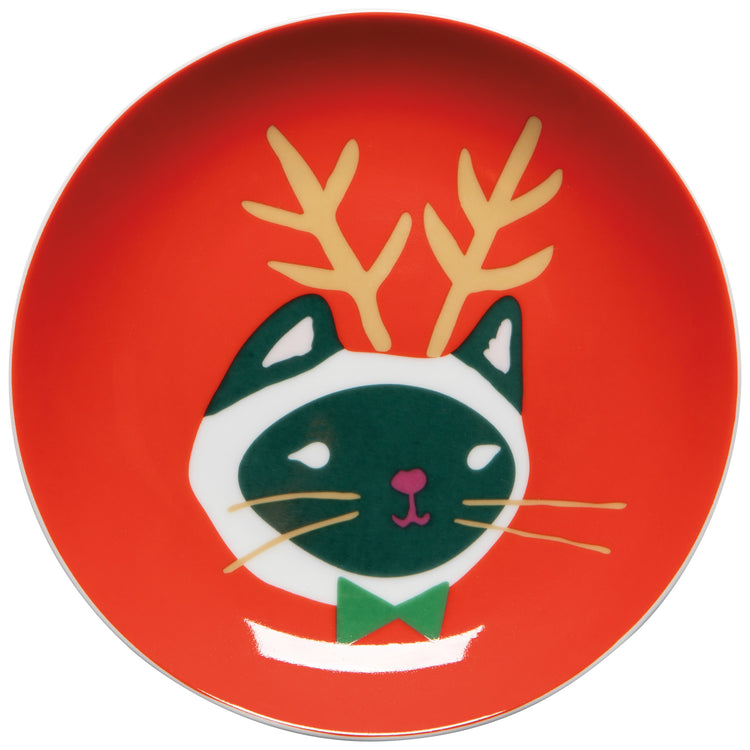 Let it Meow Christmas Appetizer Plates Set of 4