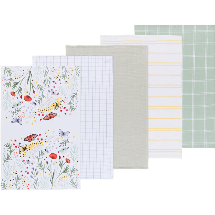 Morning Meadow Coordinating Dishtowel Set of 5