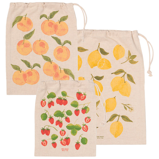 Fruit Salad Reusable Produce Bags Set of 3