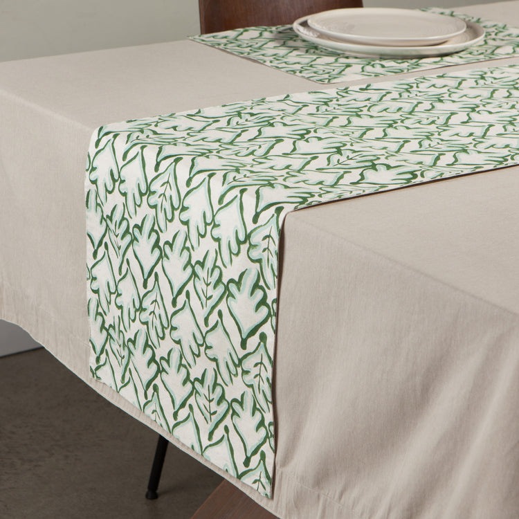 Hedge Block Print Table Runner