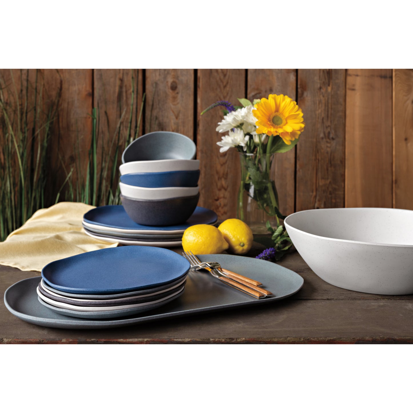 Fresco Melamine Dinner Plate - Riverstone