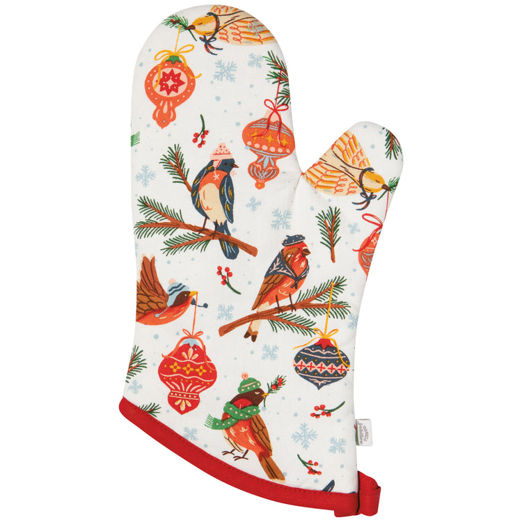 Season's Tweetings Chritmas Oven Mitts Set of 2