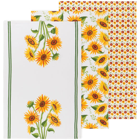 Sunflower Splendor Bakers Floursack Dishtowels Set of 3