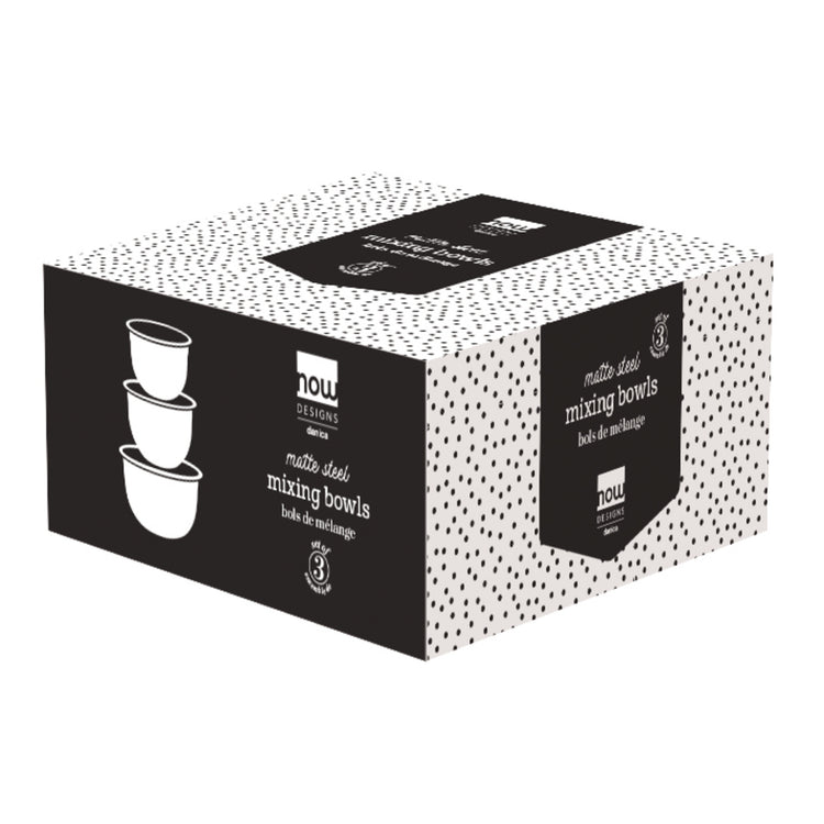 Matte Steel Fog Gray Mixing Bowls Set of 3